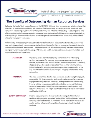 Benefits of Outsourcing cover