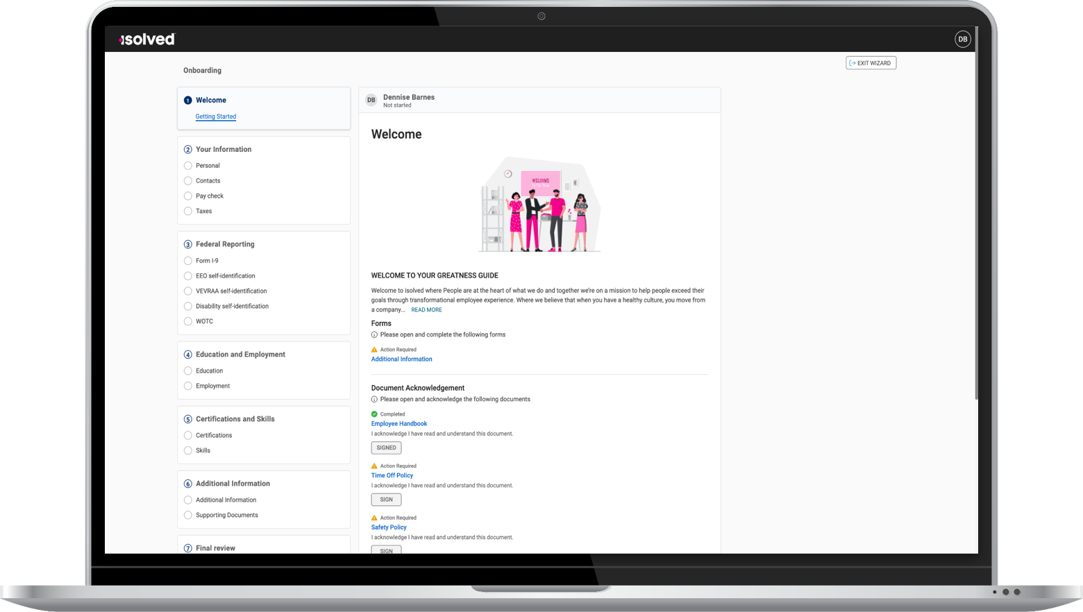Employee Onboarding Software Device Screenshot