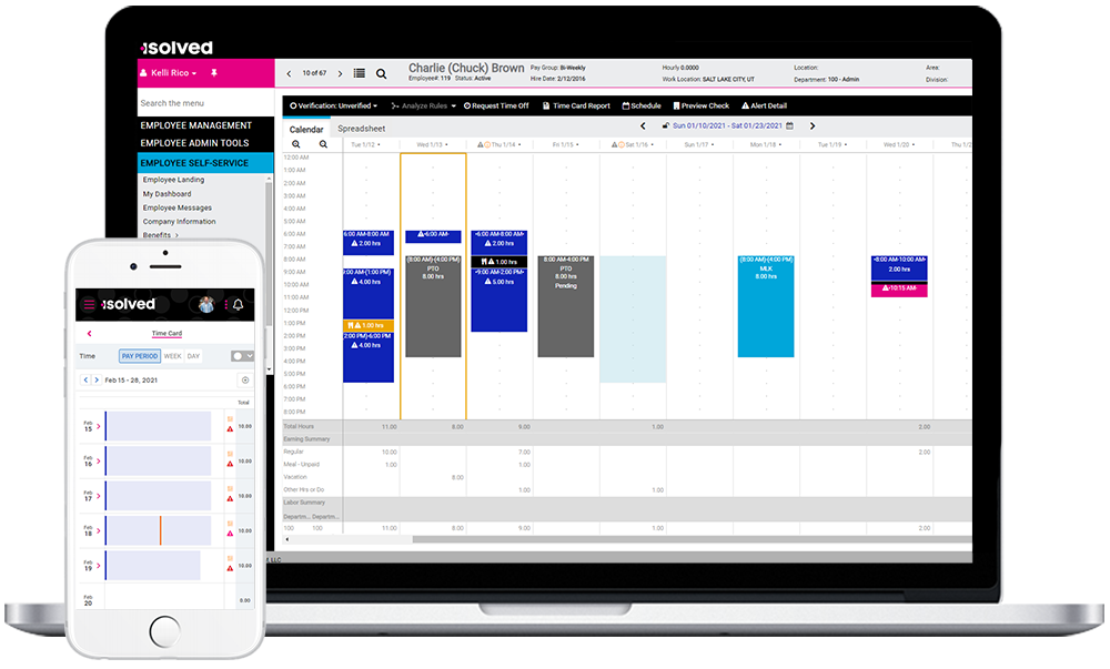 Employee Scheduling Dashboard Screenshot