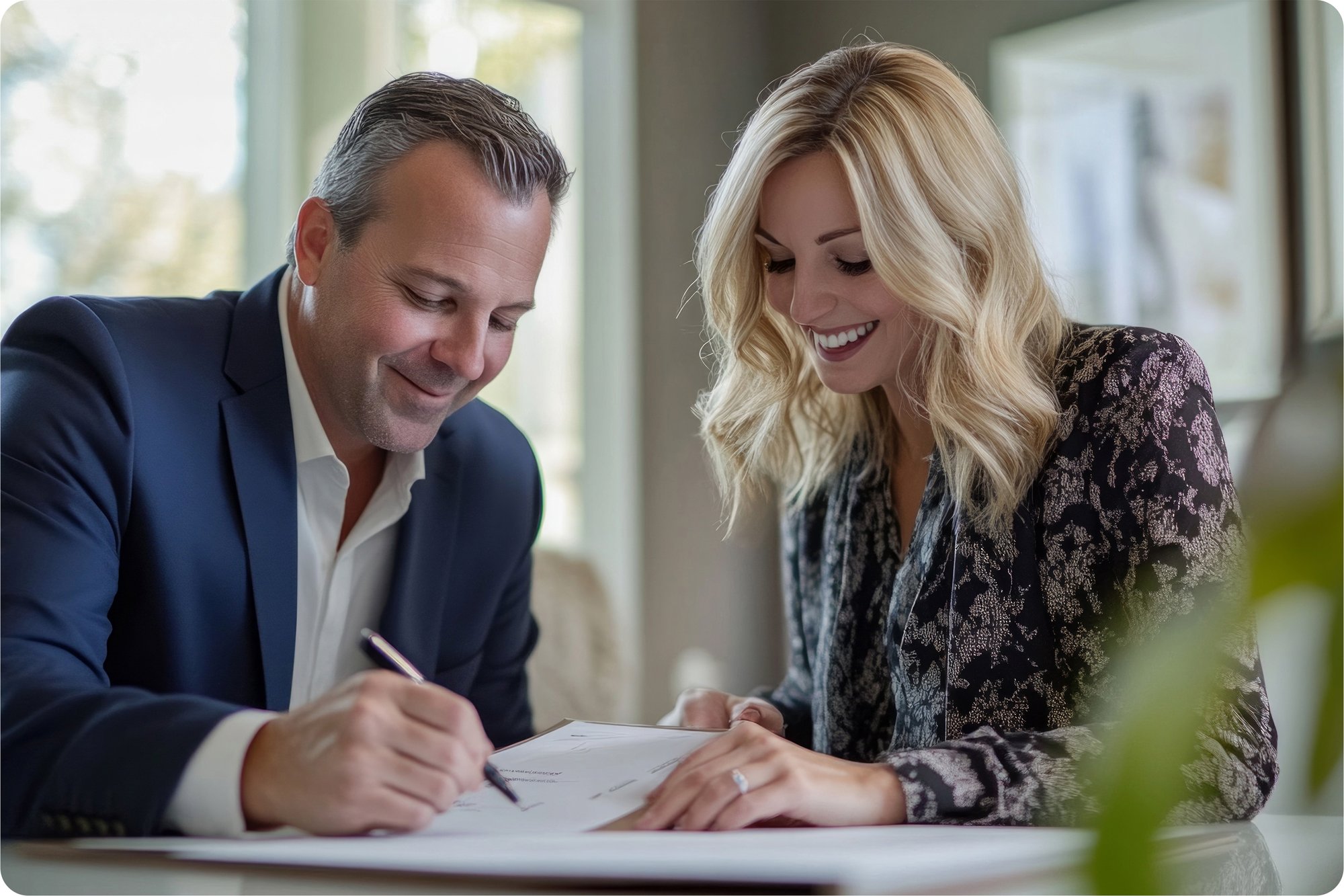 A Man and a Woman Brokering a Deal