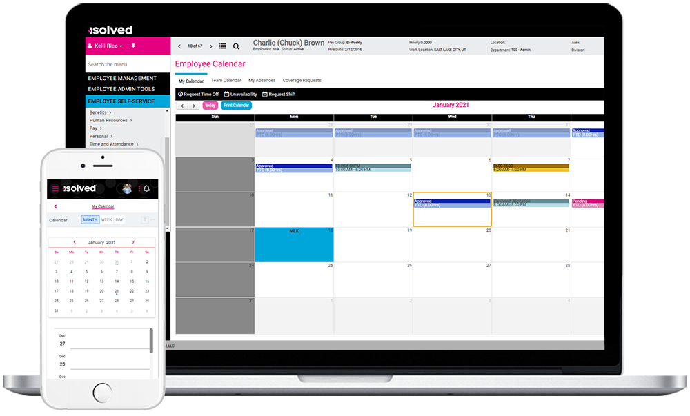 HR Software Dashboard Screenshot